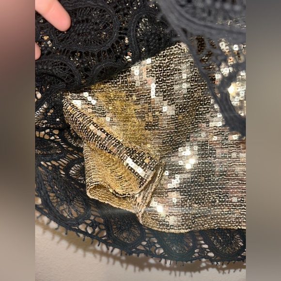 3.1 Phillip Lim women’s gold black lace overlay dress sz 2 cotton silk - Picture 6 of 16